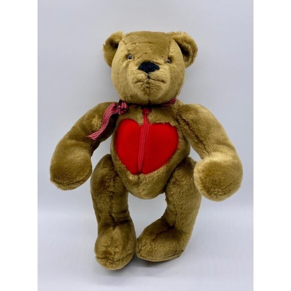 Vintage Mattel Emotions 1985 Teddy Bear With Heart Zippered Hidden Gift Box RARE - Picture 6 of 16